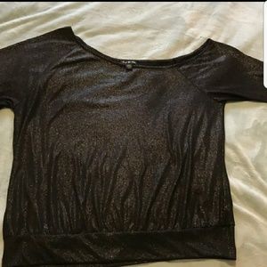 Black sparkly off the shoulder top